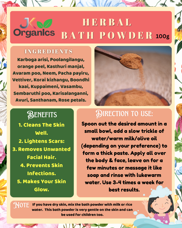 Herbal Bath Powder (Nalangu Maavu) 100g - Image 3